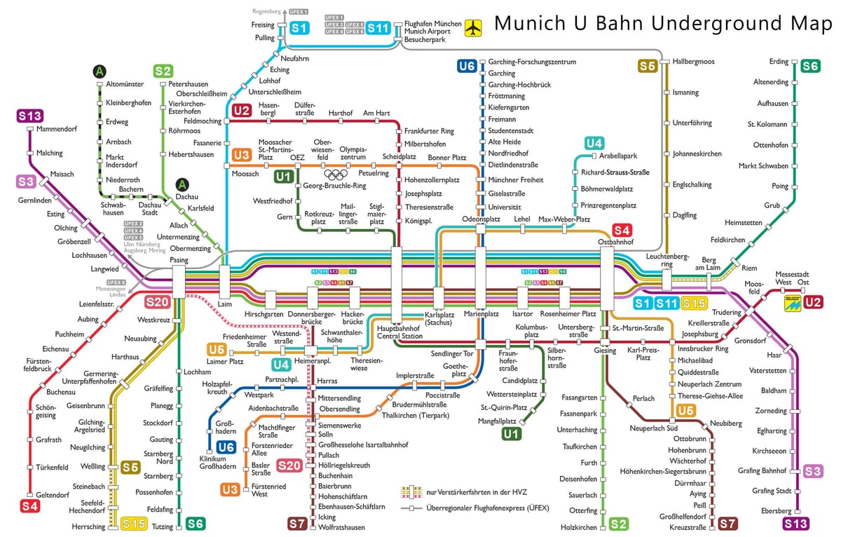 ಯು ಬಾನ್ munchen ನಕ್ಷೆ