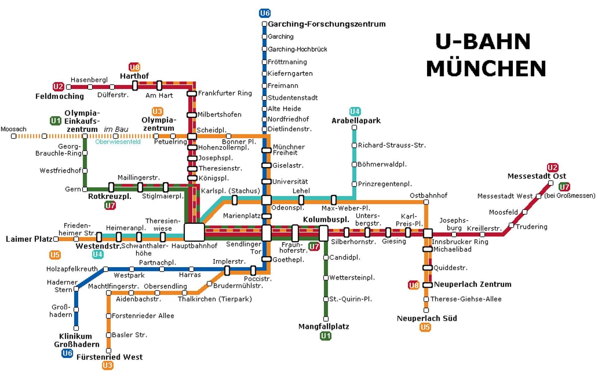 ubahn ನಕ್ಷೆ ಮ್ಯೂನಿಚ್